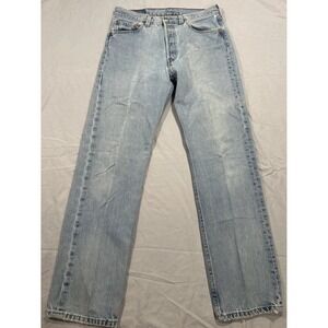 Vintage 90s Levi's 501 Jeans Mens 30x30 Faded Button Fly Blue 1999 Distressed